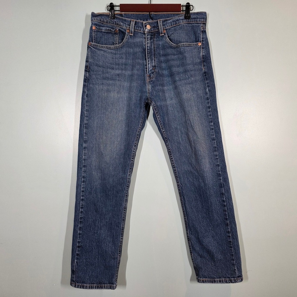 Levis 505 Regular Fit Straight Leg Jeans Mens 34x30 Medium Wash Blue 00505-2255
